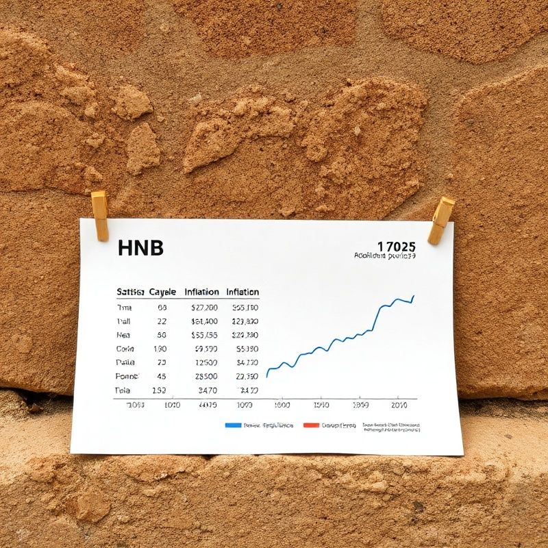 Statistička tablica HNB-a i linijski grafikon inflacije na papiru